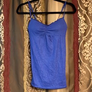 Energie Size S - Blue sparkle sleevetop/built in bra
